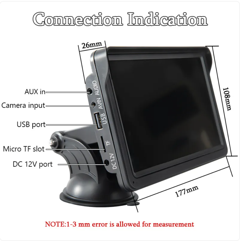 7-Inch Car Display with Wireless CarPlay Support
